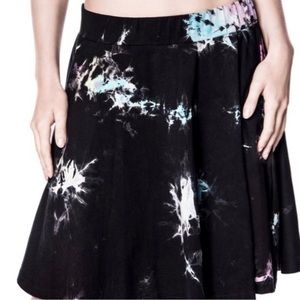 EC KILLSTAR Dye Fast Dirge Tie Dye Skater Skirt Punk Goth Witch